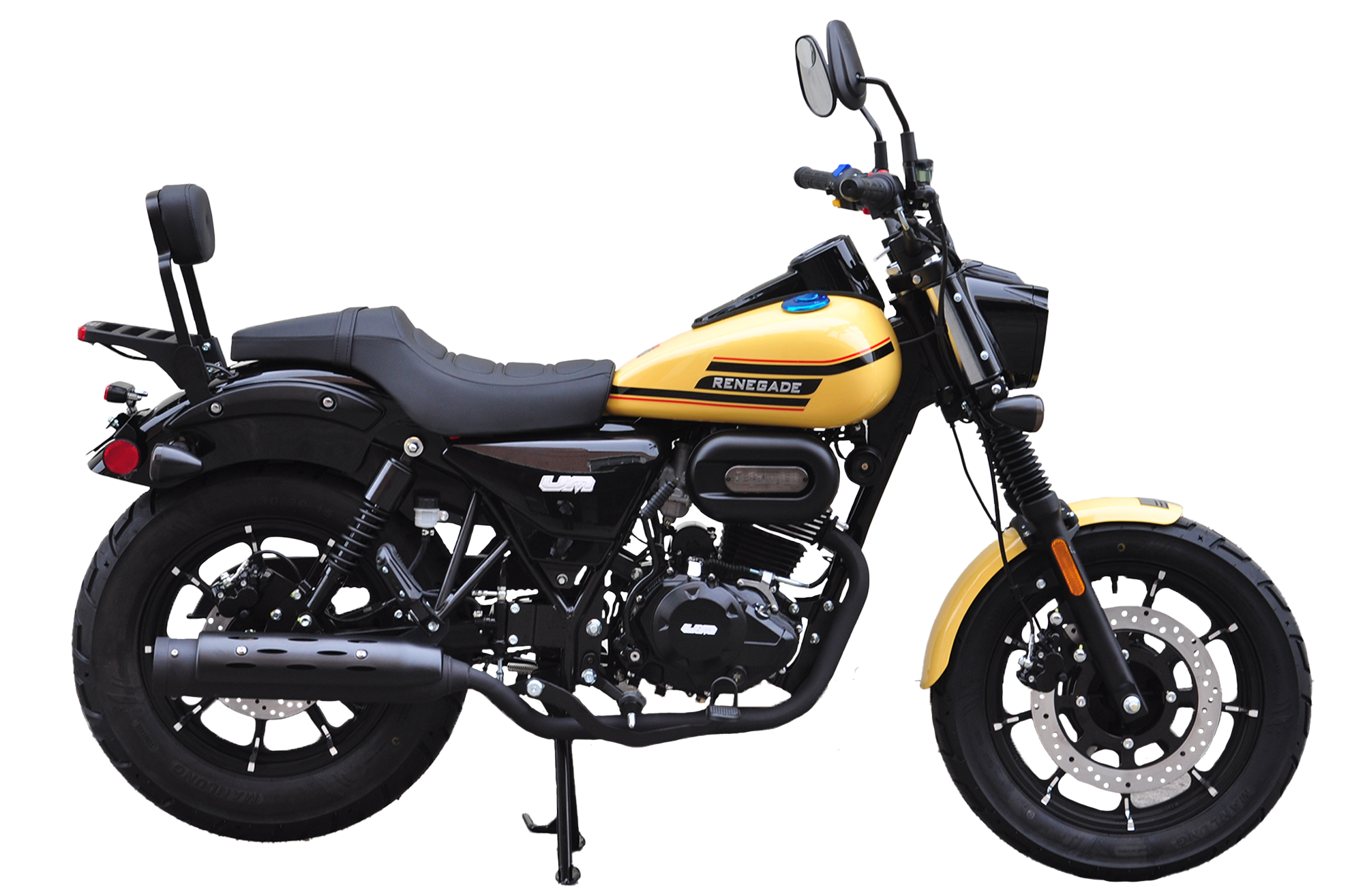 Moto UM Renegade Sport 200S cruiser urbana amarilla Venezuela.